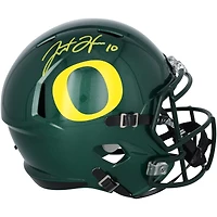 Justin Herbert Oregon Ducks Autographed Riddell Primary Green Speed Replica Helmet
