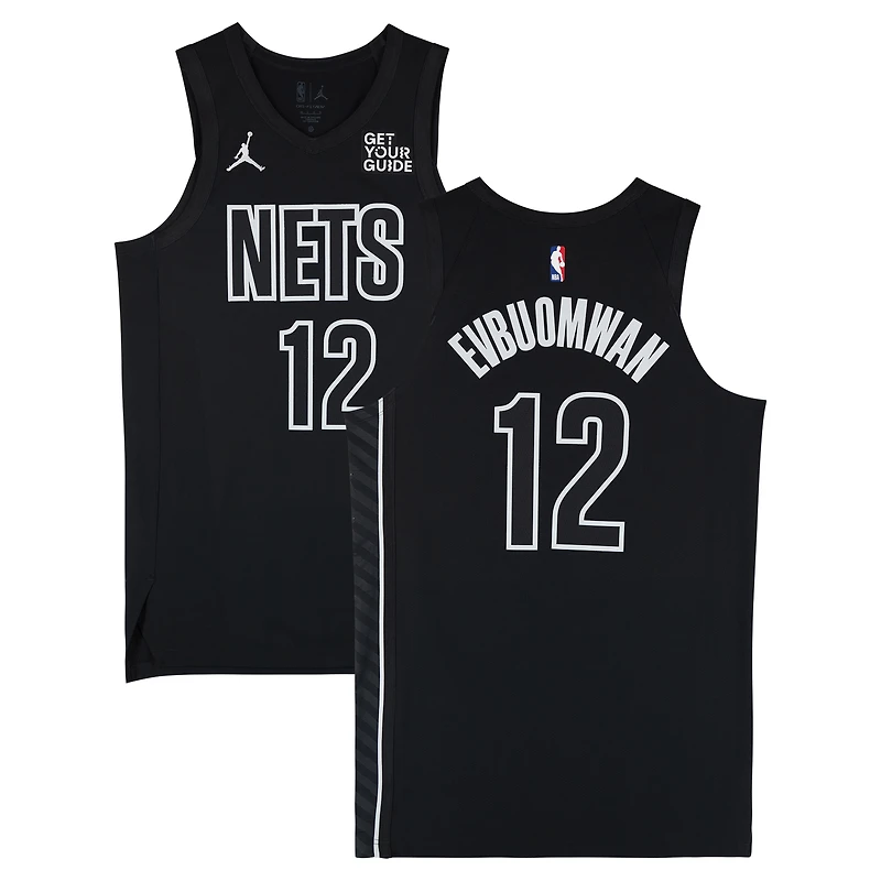 Tosan Evbuomwan Brooklyn Nets Game-Used #12 Black Jordan Brand Statement Edition Jersey vs. Houston Rockets on February 4 & Washington Wizards on February 5, 2025 - Size 48+4