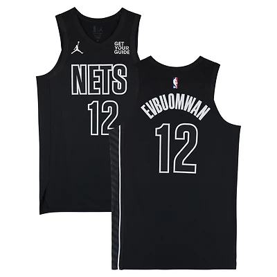 Tosan Evbuomwan Brooklyn Nets Game-Used #12 Black Jordan Brand Statement Edition Jersey vs. Houston Rockets on February 4 & Washington Wizards on February 5, 2025 - Size 48+4