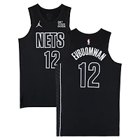 Tosan Evbuomwan Brooklyn Nets Game-Used #12 Black Jordan Brand Statement Edition Jersey vs. Houston Rockets on February 4 & Washington Wizards on February 5, 2025 - Size 48+4