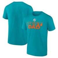 Men's Aqua Miami Dolphins Best Dad Father's Day T-Shirt