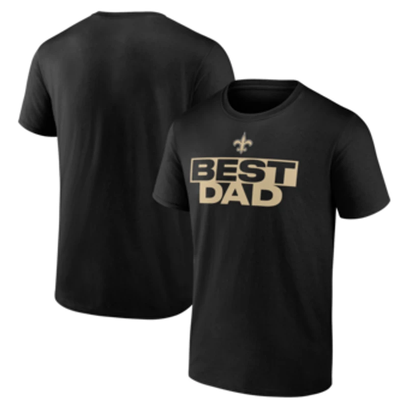 Men's Black New Orleans Saints Best Dad Father's Day T-Shirt