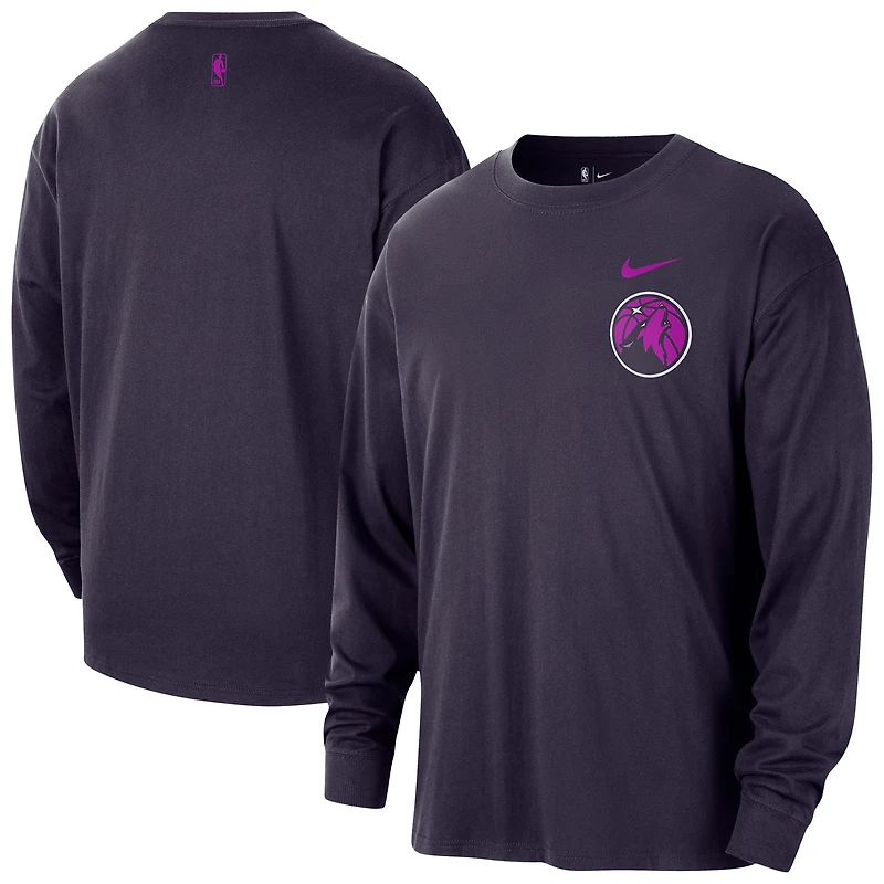 Men's Nike  Purple Minnesota Timberwolves 2025/26 City Edition Remix Essential Logo Long Sleeve T-Shirt