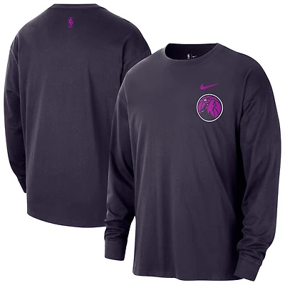 Men's Nike  Purple Minnesota Timberwolves 2025/26 City Edition Remix Essential Logo Long Sleeve T-Shirt
