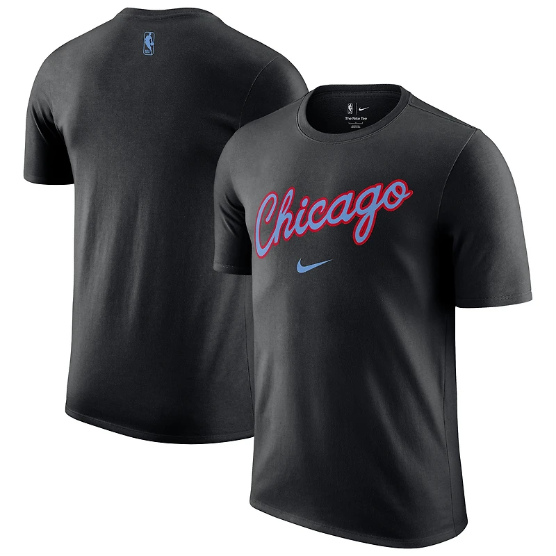 Men's Nike Black Chicago Bulls 2025/26 City Edition Remix Essential Logo T-Shirt