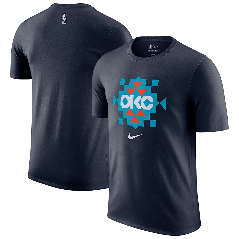 Men's Nike  Navy Oklahoma City Thunder 2025/26 City Edition Remix Essential Logo T-Shirt