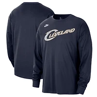 Unisex Nike Navy Cleveland Cavaliers Classic Edition Hardwood Classics Essential Logo Long Sleeve T-Shirt