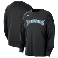 Unisex Nike Black Minnesota Timberwolves Classic Edition Hardwood Classics Essential Logo Long Sleeve T-Shirt