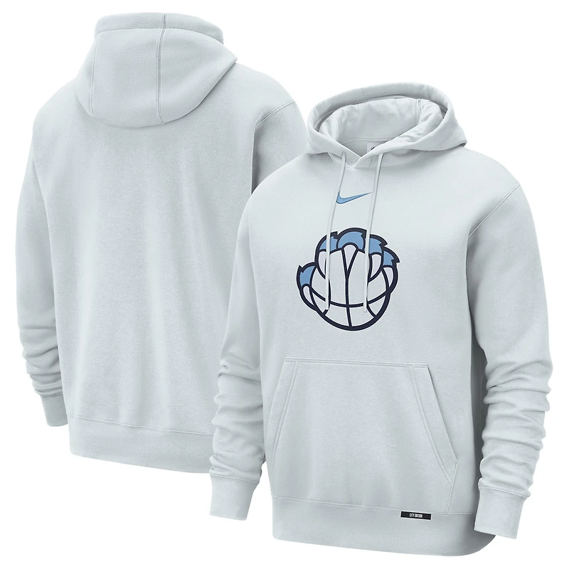 Men's Nike  Silver Memphis Grizzlies 2025/26 City Edition Essential Logo Remix Hoodie