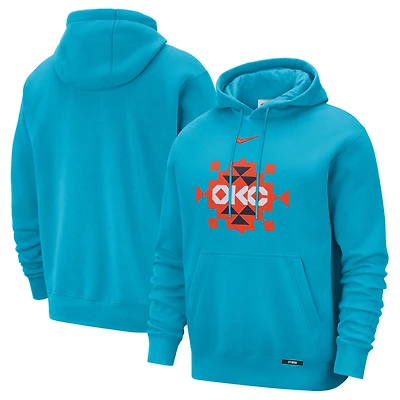 Men's Nike  Turquoise Oklahoma City Thunder 2025/26 City Edition Essential Logo Remix Hoodie