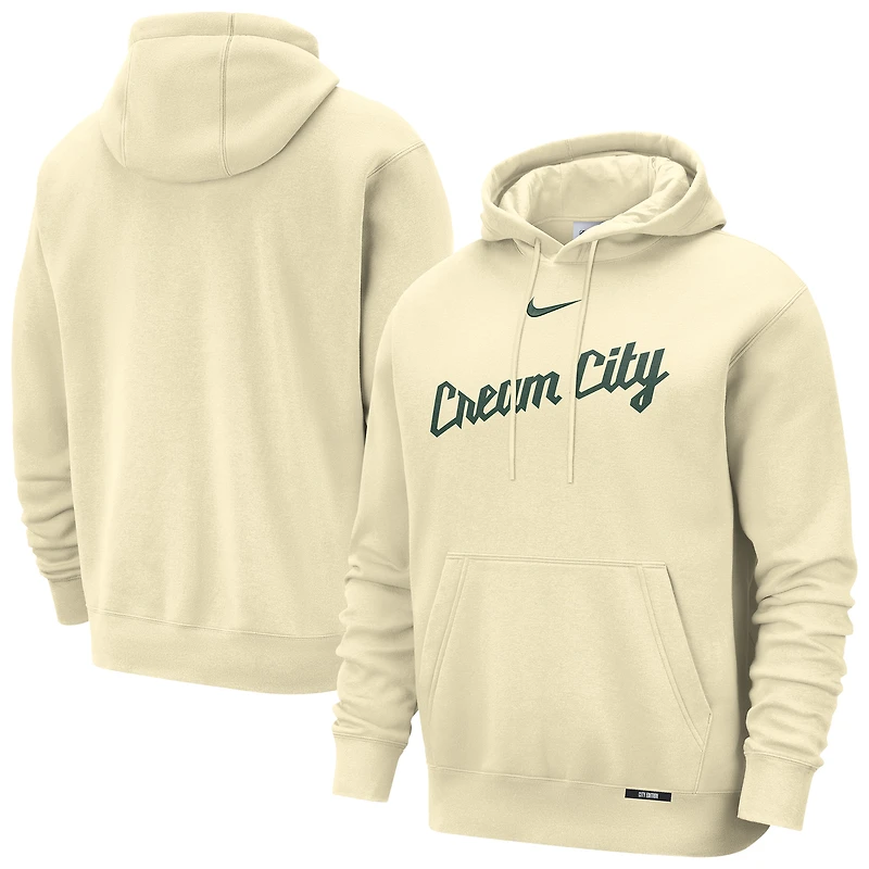 Men's Nike White Milwaukee Bucks 2025/26 City Edition Essential Remix Club Hoodie