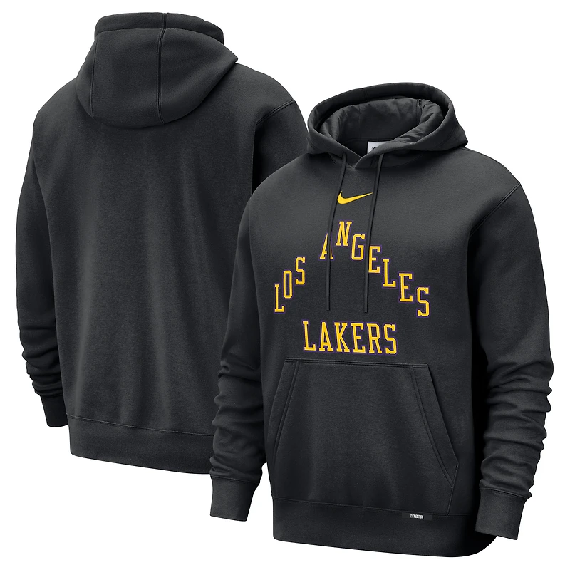 Men's Nike  Black Los Angeles Lakers 2025/26 City Edition Essential Remix Club Hoodie