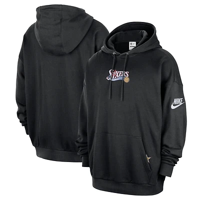 Men's Nike Black Philadelphia 76ers Classic Edition Hardwood Classics Premium Club Heavyweight Fleece Hoodie