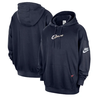 Men's Nike Navy Cleveland Cavaliers Classic Edition Hardwood Classics Premium Club Heavyweight Fleece Hoodie