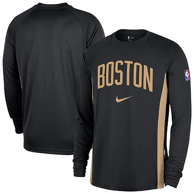 Men's Nike  Black Boston Celtics 2025/26 City Edition Authentic Pregame Dri-FIT Long Sleeve Shooting T-Shirt