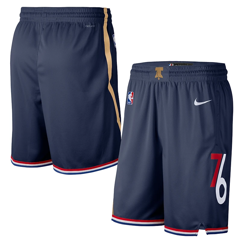Men's Nike Navy Philadelphia 76ers 2025/26 City Edition Remix Dri-FIT Swingman Shorts