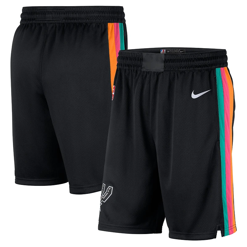 Men's Nike  Black San Antonio Spurs 2025/26 City Edition Remix Dri-FIT Swingman Shorts