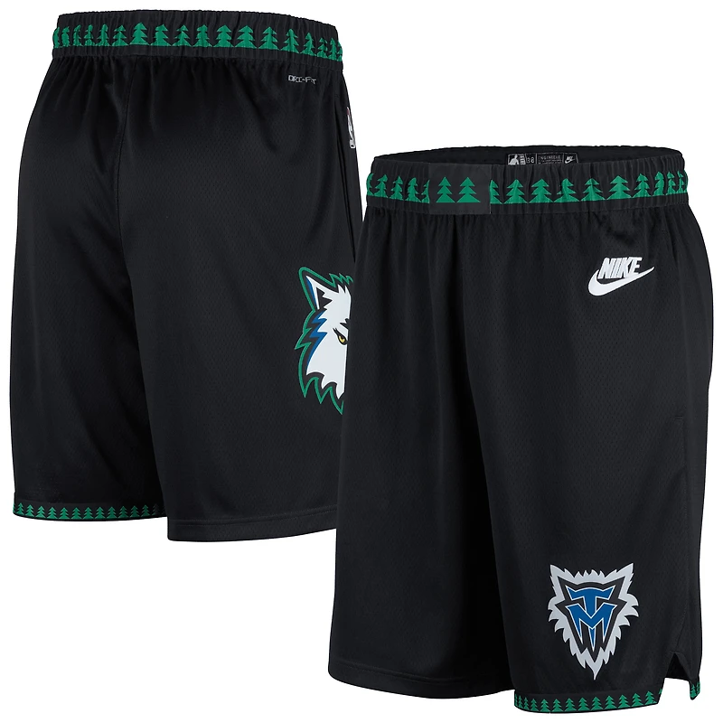 Men's Nike Black Minnesota Timberwolves Classic Edition Hardwood Classics Swingman Shorts
