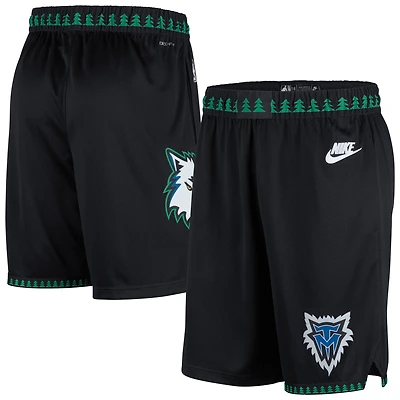 Men's Nike Black Minnesota Timberwolves Classic Edition Hardwood Classics Swingman Shorts