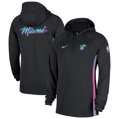 Men's Nike  Black Miami Heat 2025/26 City Edition Remix Authentic On-Court Quarter-Zip Dri-FIT Hooded Jacket