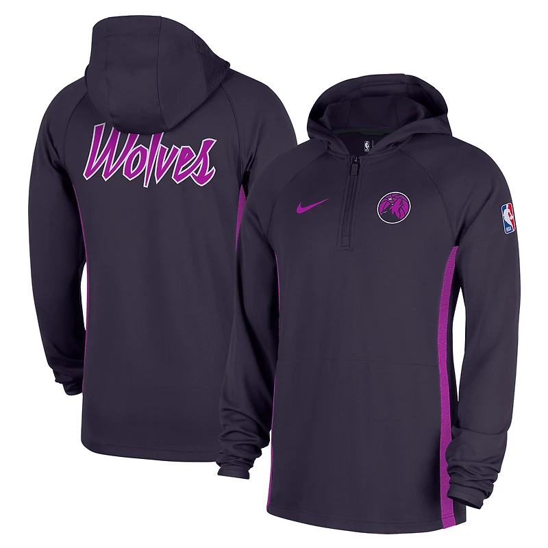 Men's Nike Purple Minnesota Timberwolves 2025/26 City Edition Remix Authentic On-Court Quarter-Zip Dri-FIT Hooded Jacket