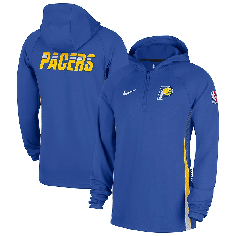 Men's Nike Blue Indiana Pacers 2025/26 City Edition Remix Authentic On-Court Quarter-Zip Dri-FIT Hooded Jacket