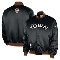 Men's Nike  Black Golden State Warriors 2025/26 City Edition Remix Courtside Full-Snap Bomber Jacket