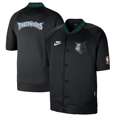 Men's Nike Black Minnesota Timberwolves Classic Edition Hardwood Classics Authentic On-Court Game Full-Zip Jacket