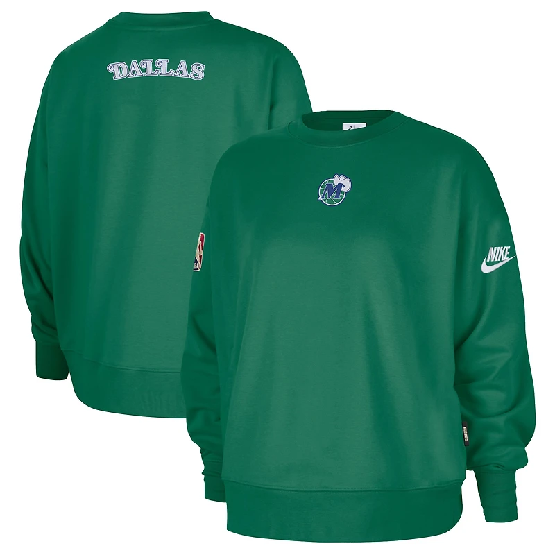 Women's Nike Green Dallas Mavericks Classic Edition Hardwood Classics Premium Phoenix Fleece Sweatshirt