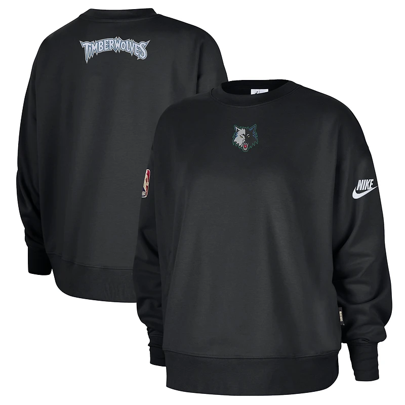 Women's Nike Black Minnesota Timberwolves Classic Edition Hardwood Classics Premium Phoenix Fleece Sweatshirt