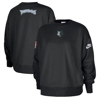 Women's Nike Black Minnesota Timberwolves Classic Edition Hardwood Classics Premium Phoenix Fleece Sweatshirt