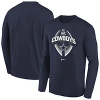 Youth Nike  Navy Dallas Cowboys Primetime Legend Icon Long Sleeve Performance T-Shirt