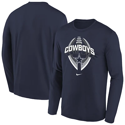 Youth Nike  Navy Dallas Cowboys Primetime Legend Icon Long Sleeve Performance T-Shirt