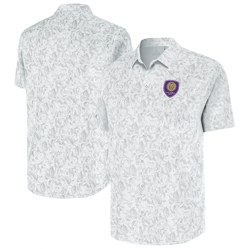 Men's Antigua White Orlando City SC Lush Button-Up Shirt