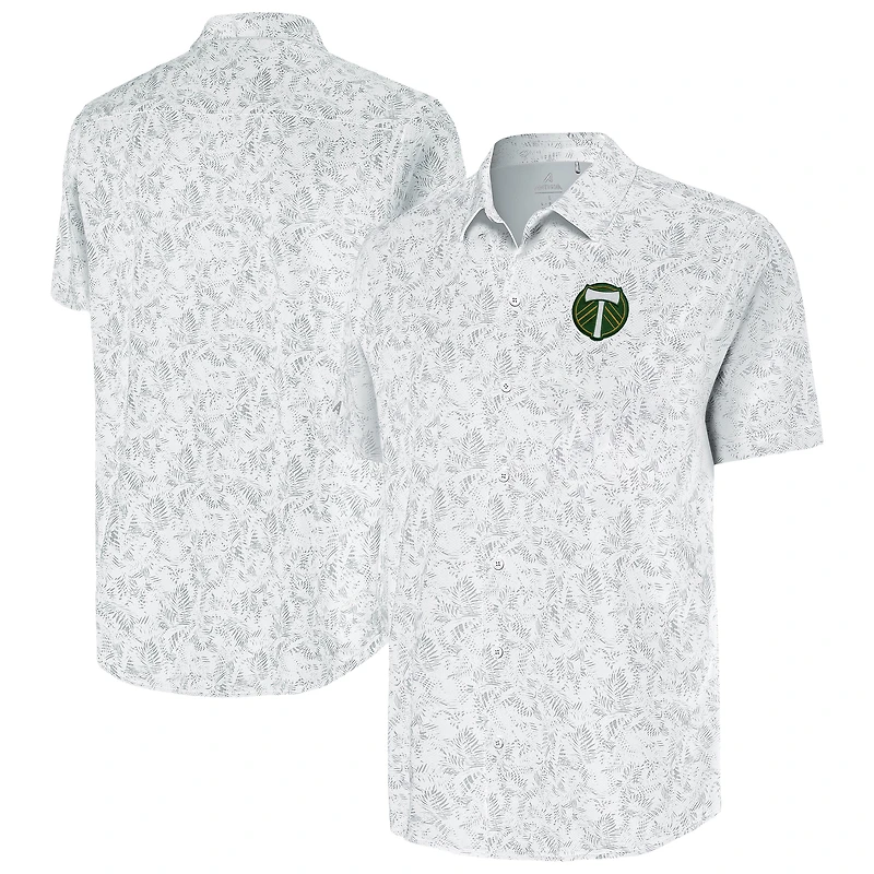 Men's Antigua White Portland Timbers Lush Button-Up Shirt