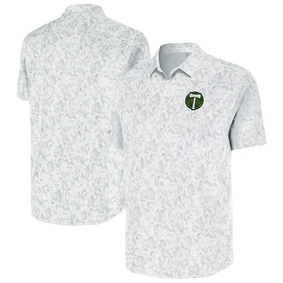 Men's Antigua White Portland Timbers Lush Button-Up Shirt
