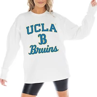 Women's Gameday Couture White UCLA Bruins Mind Games Oversized Long Sleeve T-Shirt