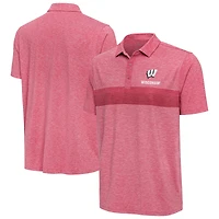 Men's Antigua Heather Red Wisconsin Badgers Dashing Polo