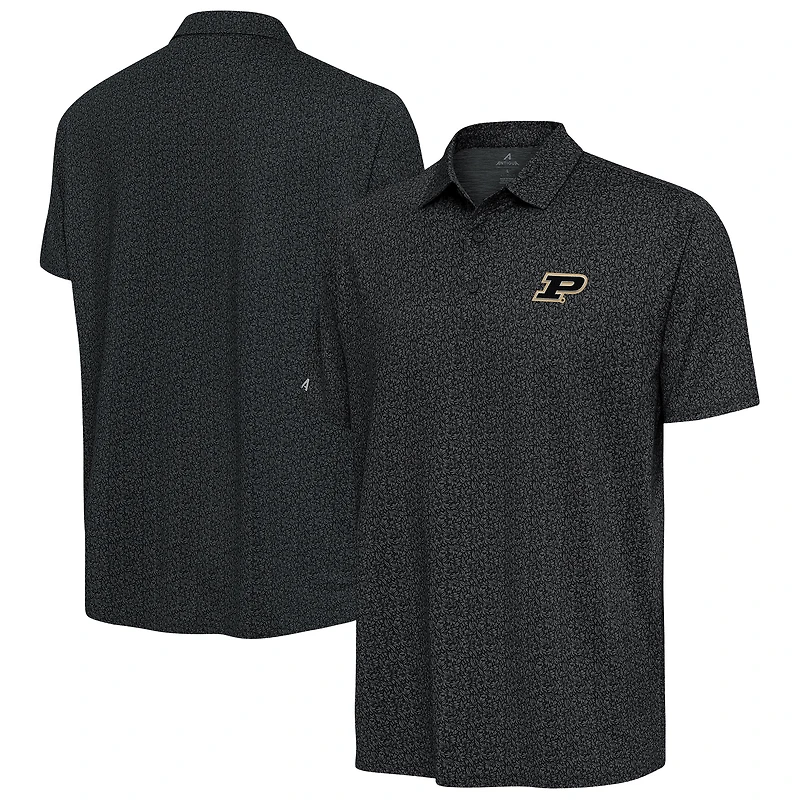 Men's Antigua Pewter Purdue Boilermakers Blooming Polo