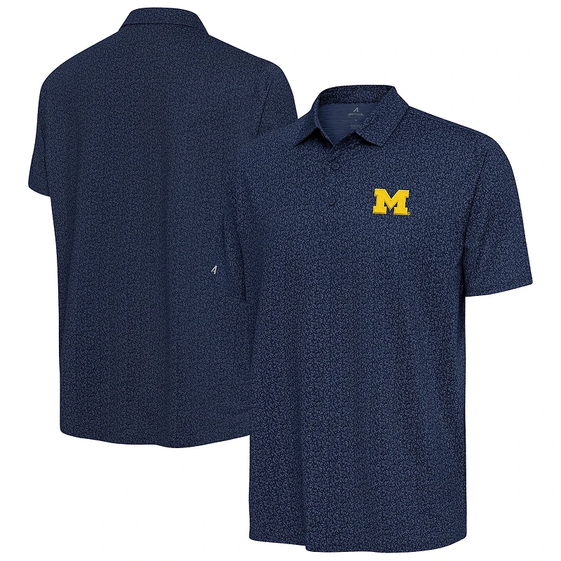 Men's Antigua Navy Michigan Wolverines Blooming Polo