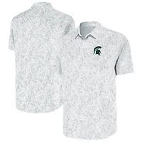 Men's Antigua White Michigan State Spartans Lush Button-Up Shirt