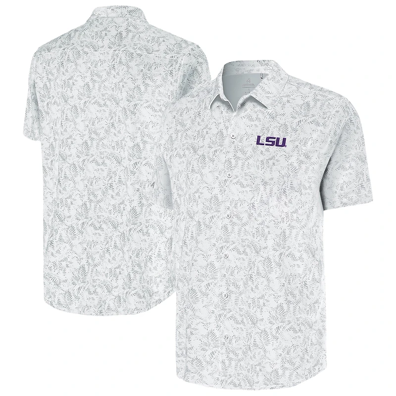 Men's Antigua White LSU Tigers Lush Button-Up Shirt