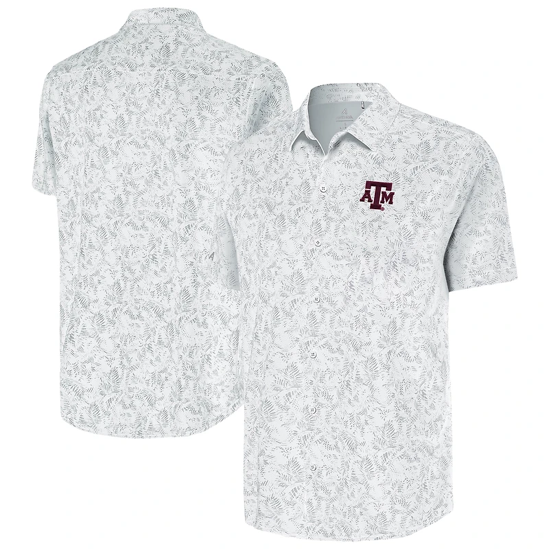 Men's Antigua White Texas A&M Aggies Lush Button-Up Shirt