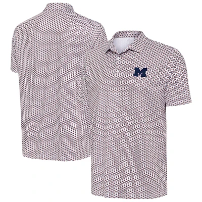 Men's Antigua White Michigan Wolverines Star Polo