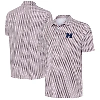 Men's Antigua White Michigan Wolverines Star Polo