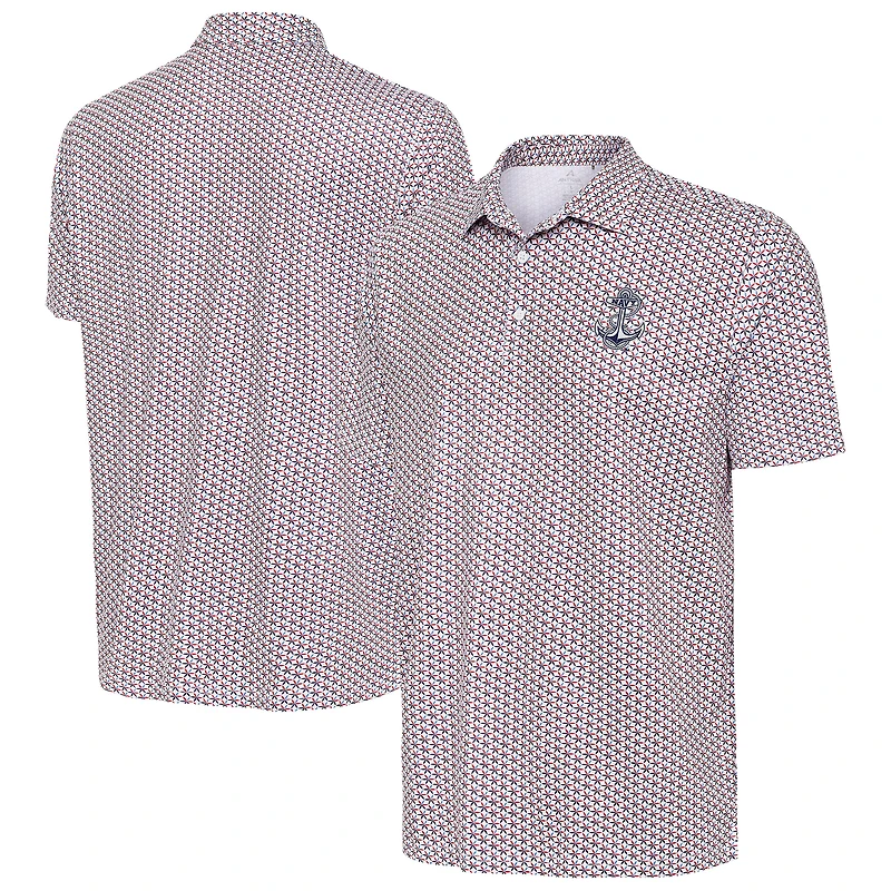 Men's Antigua White Navy Midshipmen Star Polo