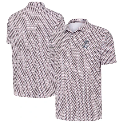 Men's Antigua White Navy Midshipmen Star Polo