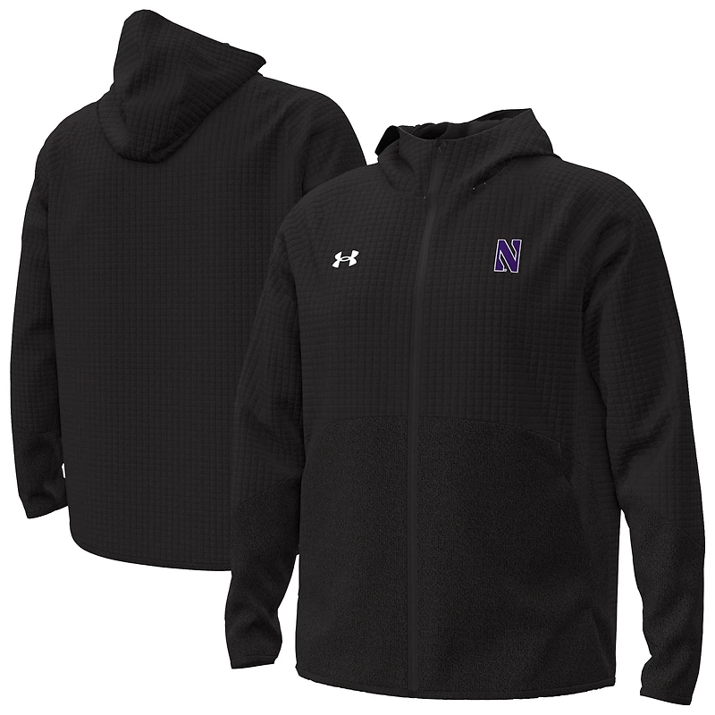 Men's Under Armour Black Northwestern Wildcats Unstoppable Raglan Full-Zip Jacket