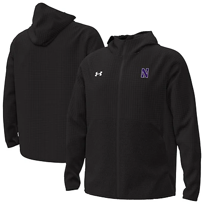 Men's Under Armour Black Northwestern Wildcats Unstoppable Raglan Full-Zip Jacket