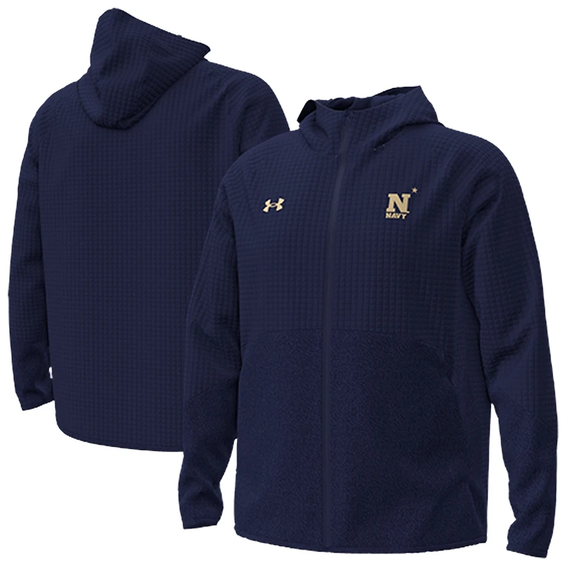 Men's Under Armour Navy Midshipmen Unstoppable Raglan Full-Zip Jacket